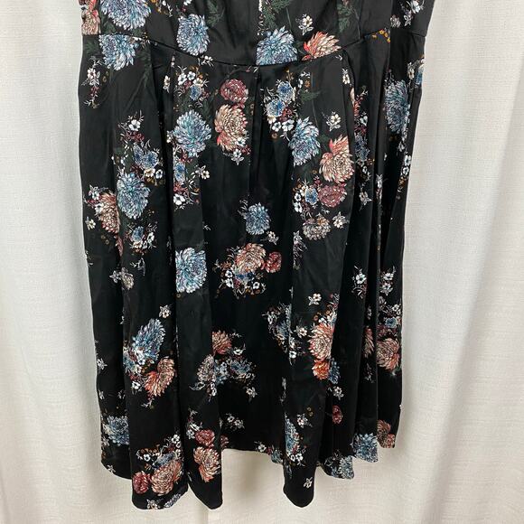 Torrid Black Floral Sleeveless Fit&Flare Party Dress Sz.18W NWT - Picture 5 of 14